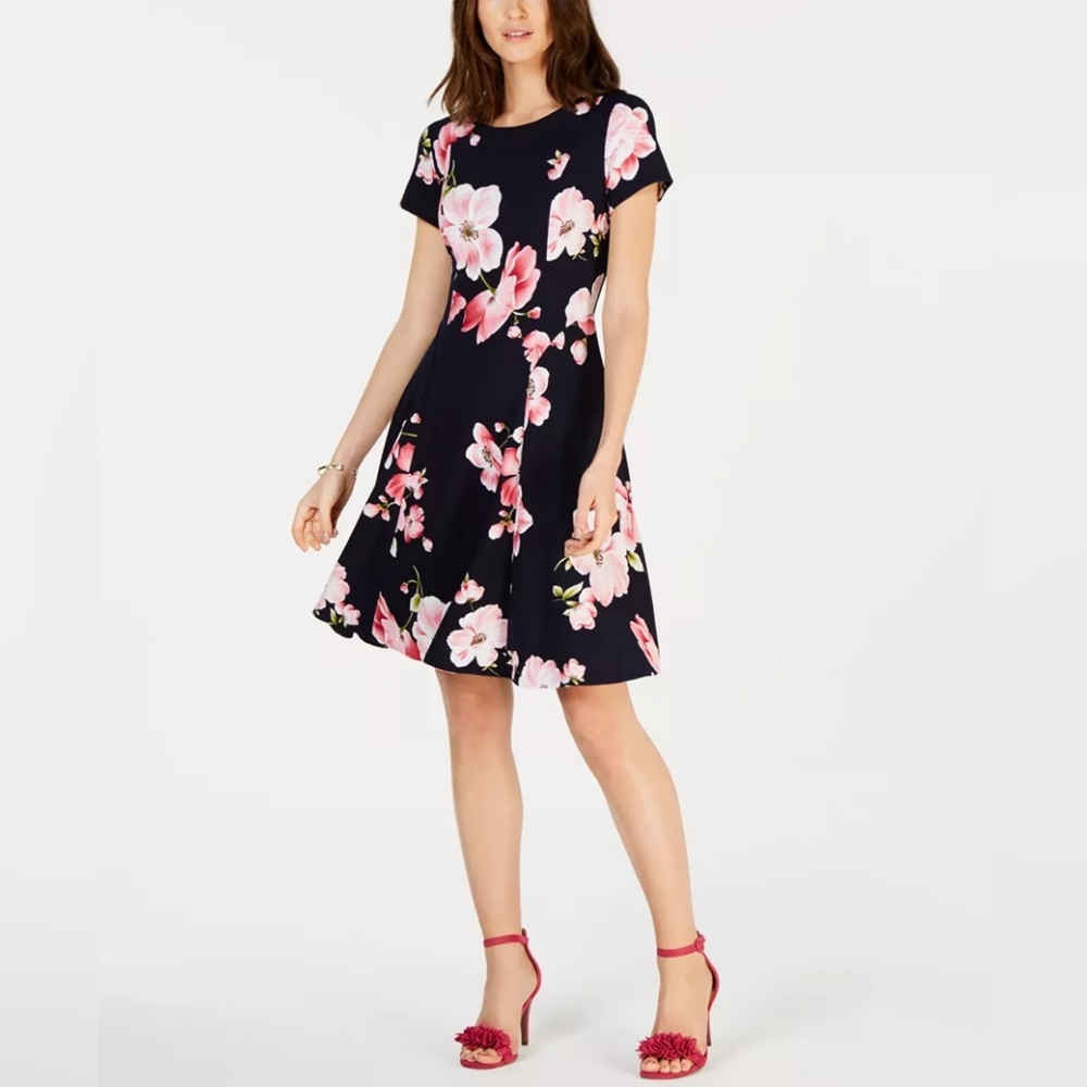 Jessica Howard Fit And Flare Short Sleeve Dress Size 14